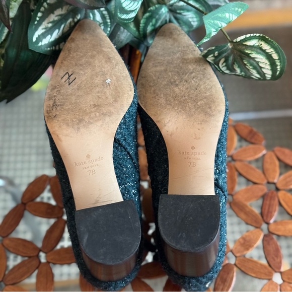 Kate Spade Peacock Green Tweed Giselle Booties